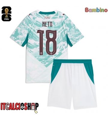 Portogallo Pedro Neto #18 Seconda Maglia Bambino Mondiali 2026 Manica Corta (+ Pantaloni corti)